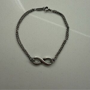 Tiffany & Co. Infinity Sterling Silver Bracelet | Double Chain | Authentic
